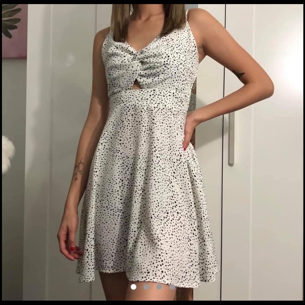 White Polkadot Dress